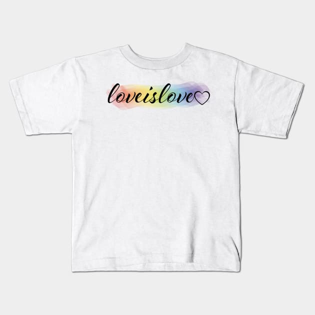 Love is Love Rainbow Kids T-Shirt by s.hiro